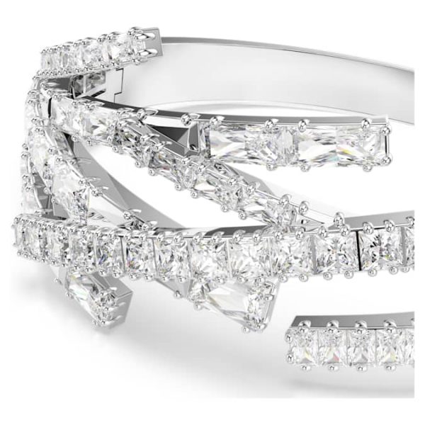 Matrix bangle Mixed cuts, White, Rhodium plated - Image 5