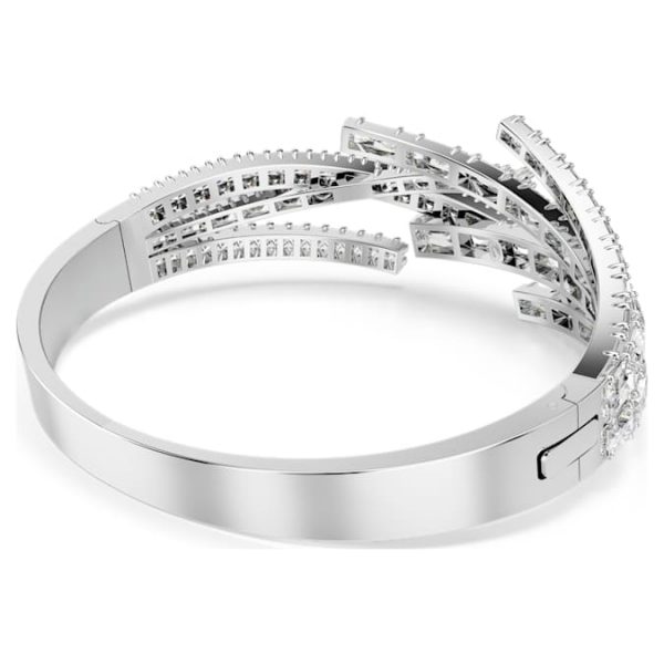 Matrix bangle Mixed cuts, White, Rhodium plated - Image 6