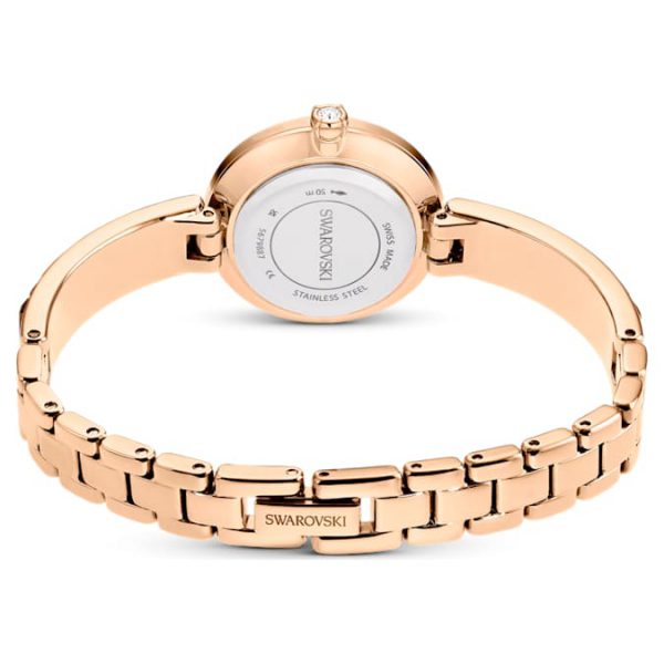 Matrix bangle watch Swiss Made, Crystal bracelet, Gray, Rose gold-tone finish - Image 4