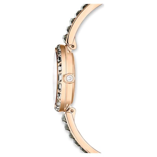 Matrix bangle watch Swiss Made, Crystal bracelet, Gray, Rose gold-tone finish - Image 6