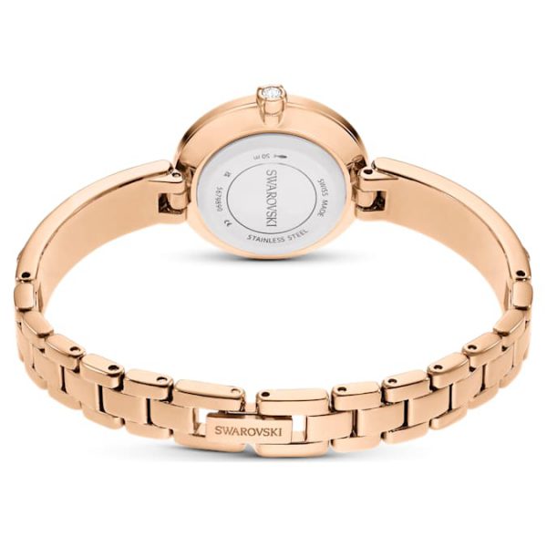 Matrix bangle watch Swiss Made, Crystal bracelet, Pink, Rose gold-tone finish - Image 4