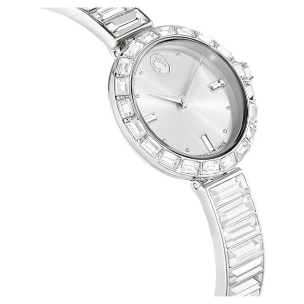 Matrix bangle watch Swiss Made, Crystal bracelet, White, Stainless Steel - Image 7