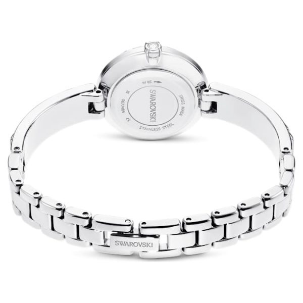 Matrix bangle watch Swiss Made, Crystal bracelet, White, Stainless Steel - Image 4