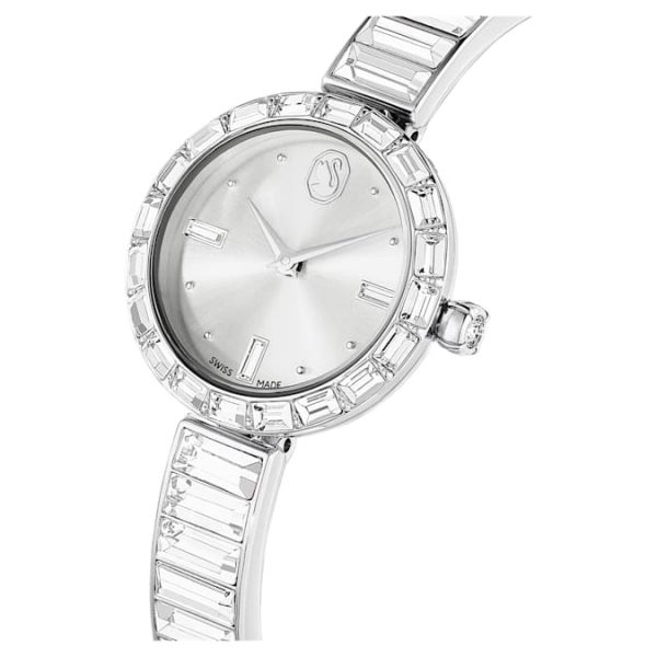 Matrix bangle watch Swiss Made, Crystal bracelet, White, Stainless Steel - Image 5