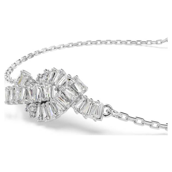 Matrix bracelet Baguette cut, Knot, White, Rhodium plated - Image 5