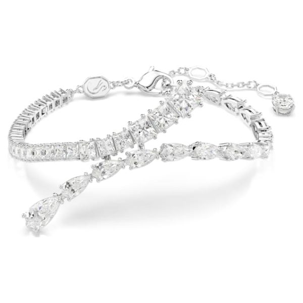 Matrix bracelet Mixed cuts, White, Rhodium plated - Image 2