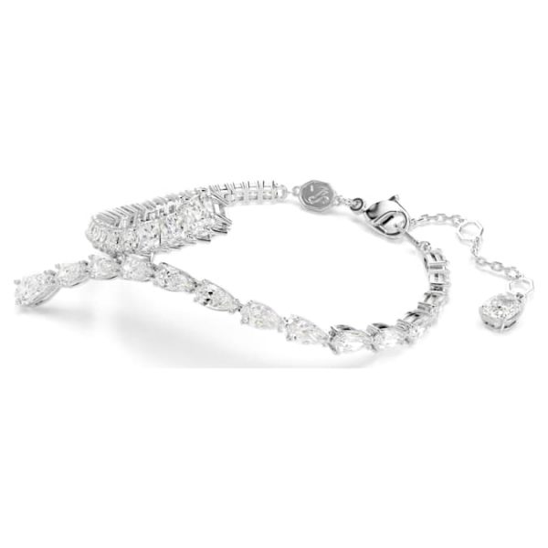 Matrix bracelet Mixed cuts, White, Rhodium plated - Image 3