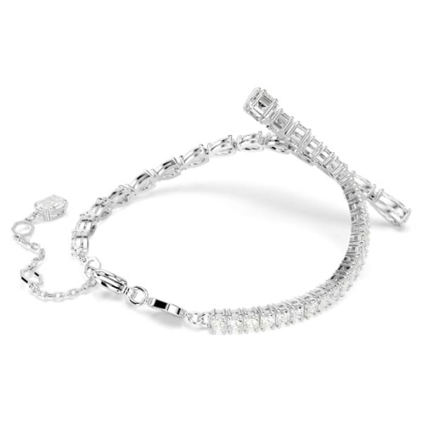 Matrix bracelet Mixed cuts, White, Rhodium plated - Image 5