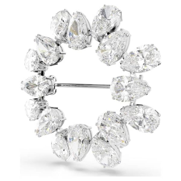 Matrix brooch Pear cut, White, Rhodium plated - Image 3