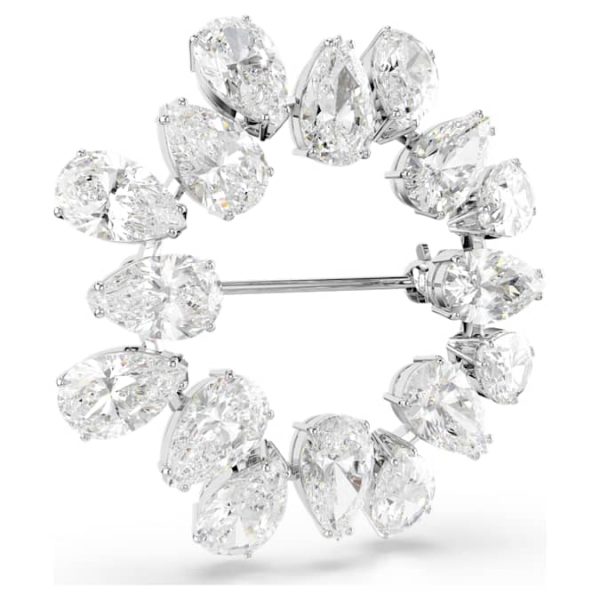 Matrix brooch Pear cut, White, Rhodium plated - Image 4