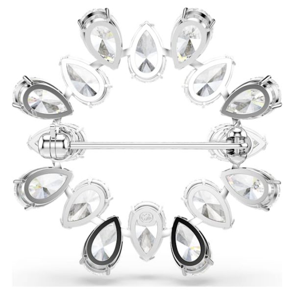 Matrix brooch Pear cut, White, Rhodium plated - Image 5