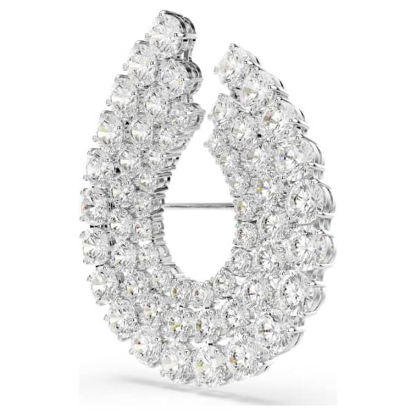 Matrix brooch Round cut, White, Rhodium plated - Image 3