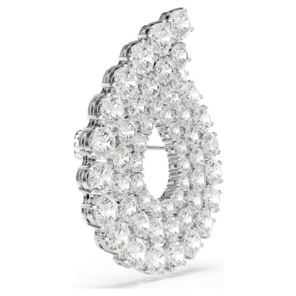 Matrix brooch Round cut, White, Rhodium plated - Image 4