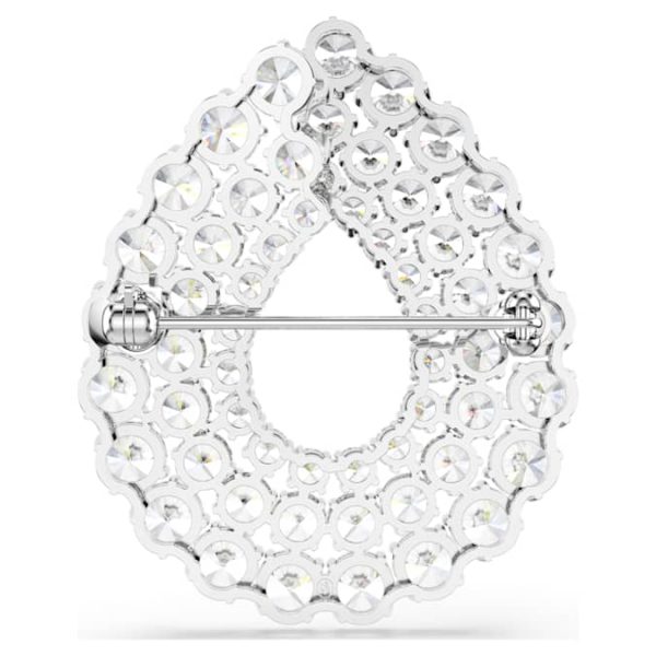 Matrix brooch Round cut, White, Rhodium plated - Image 5