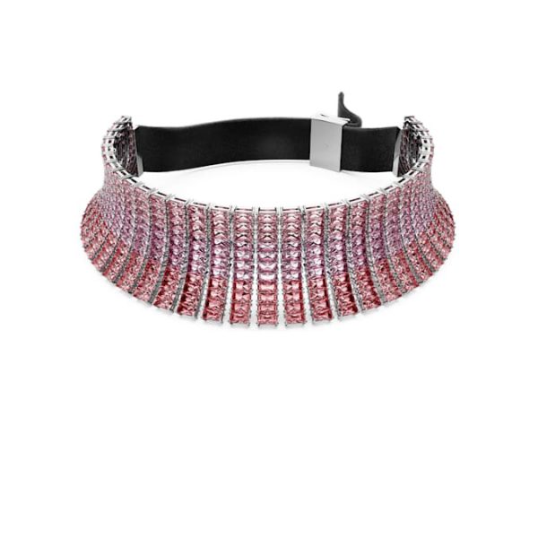 Matrix choker Baguette cut, Pink, Rhodium plated - Image 2