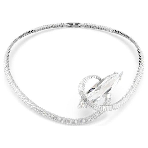 Matrix choker Baguette cut, White, Rhodium plated - Image 2