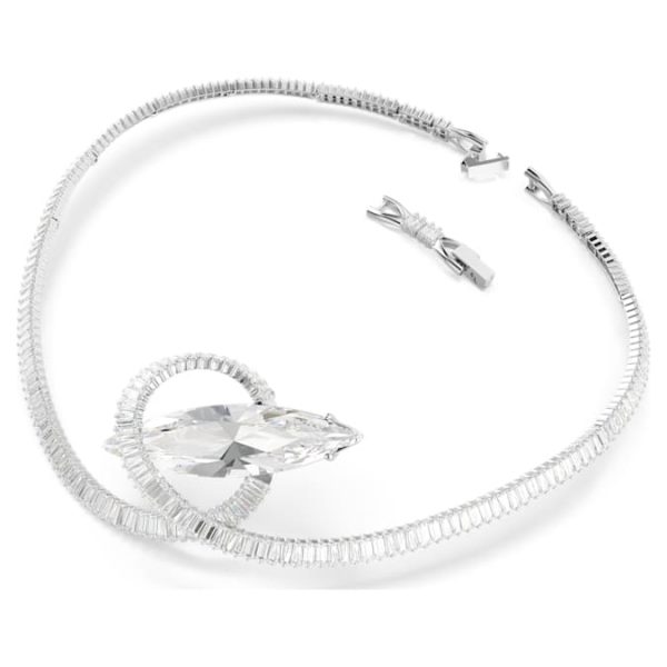 Matrix choker Baguette cut, White, Rhodium plated - Image 3