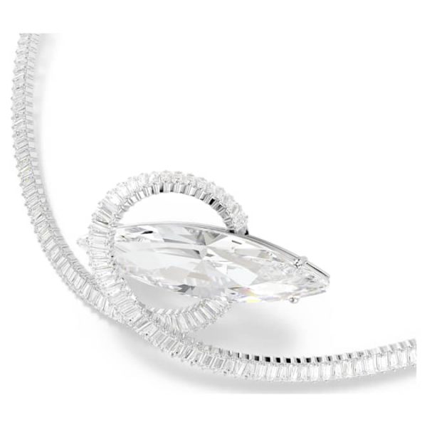Matrix choker Baguette cut, White, Rhodium plated - Image 5