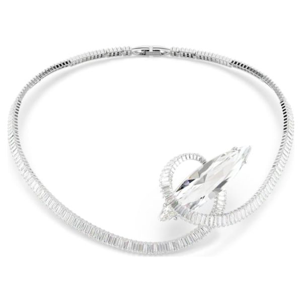 Matrix choker Baguette cut, White, Rhodium plated - Image 8