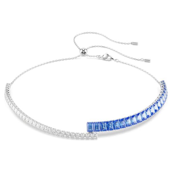 Matrix choker Mixed cuts, Blue, Rhodium plated - Image 2