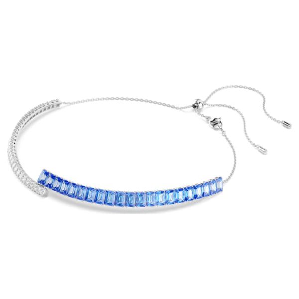 Matrix choker Mixed cuts, Blue, Rhodium plated - Image 3