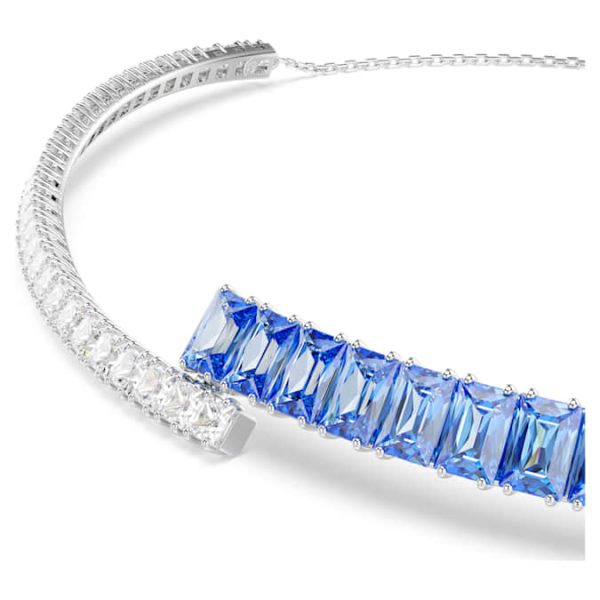 Matrix choker Mixed cuts, Blue, Rhodium plated - Image 5