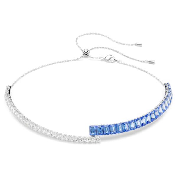 Matrix choker Mixed cuts, Blue, Rhodium plated - Image 8