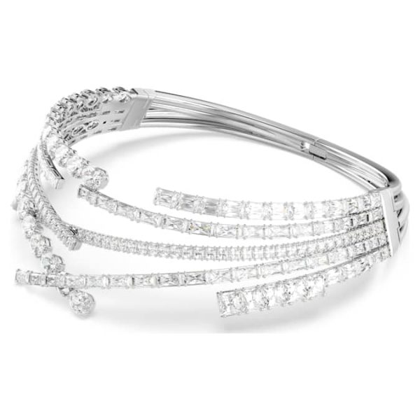 Matrix choker Mixed cuts, White, Rhodium plated - Image 3
