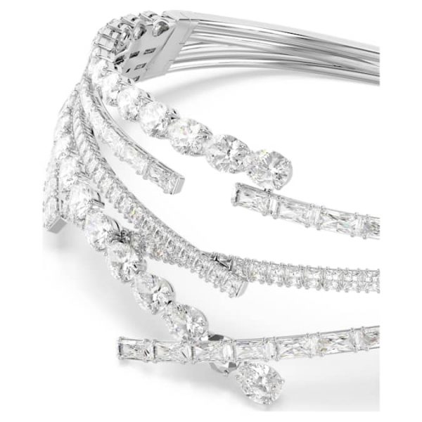 Matrix choker Mixed cuts, White, Rhodium plated - Image 5