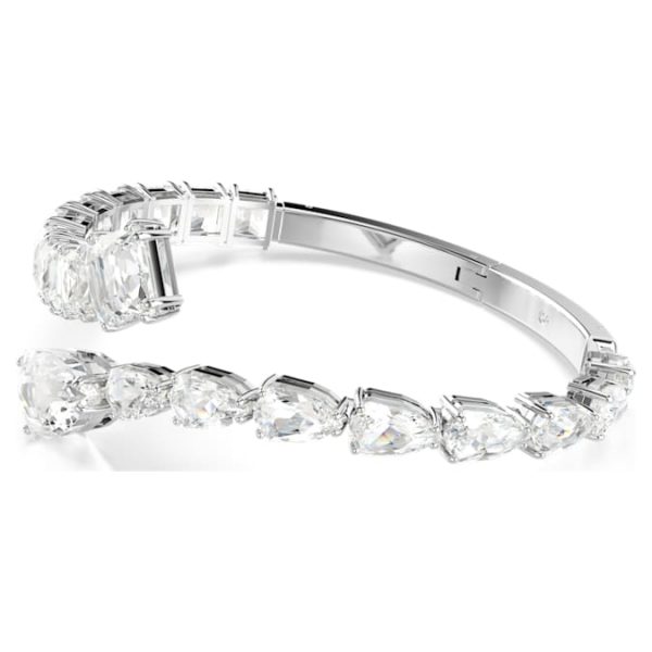 Matrix cuff Mixed cuts, White, Rhodium plated - Image 3