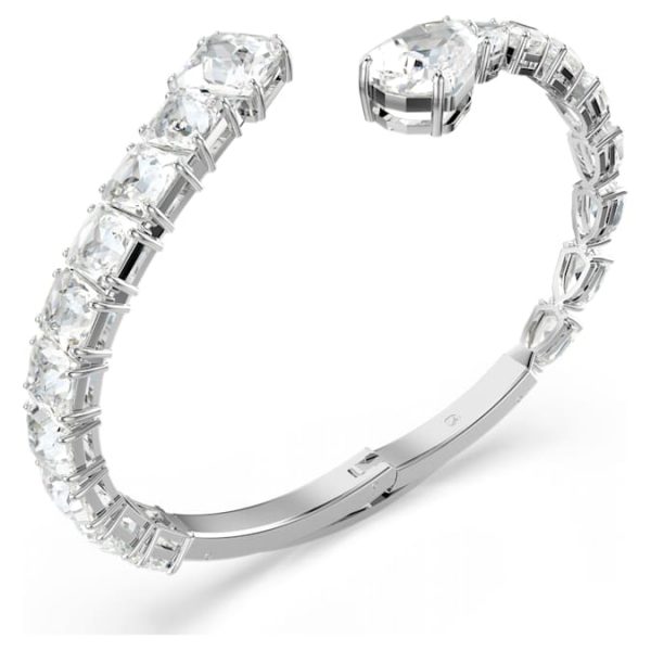 Matrix cuff Mixed cuts, White, Rhodium plated - Image 4