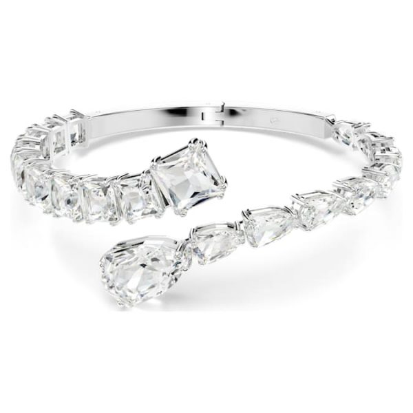 Matrix cuff Mixed cuts, White, Rhodium plated - Image 6