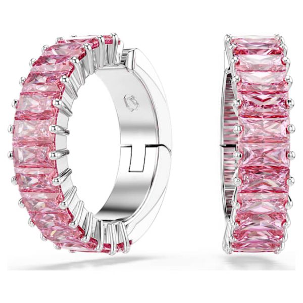 Matrix ear cuffs Baguette cut, Pink, Rhodium plated - Image 2