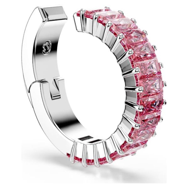 Matrix ear cuffs Baguette cut, Pink, Rhodium plated - Image 4