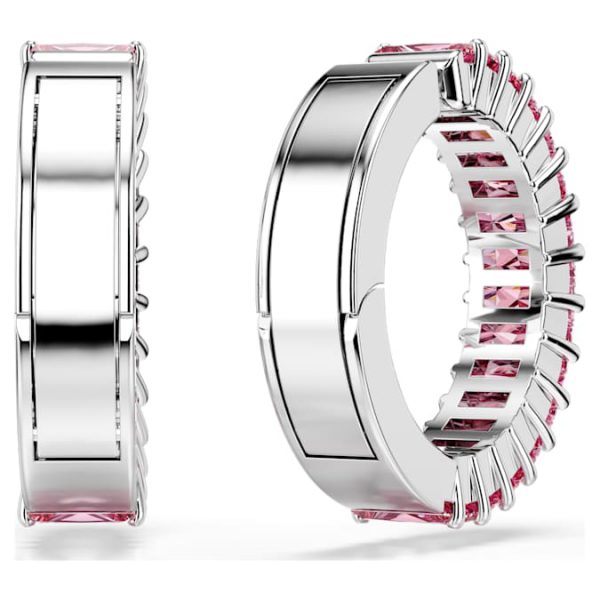 Matrix ear cuffs Baguette cut, Pink, Rhodium plated - Image 5