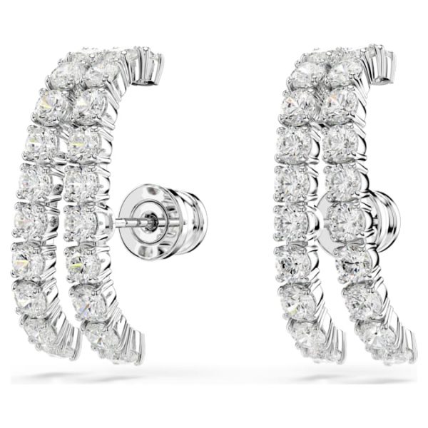 Matrix ear cuffs Round cut, White, Rhodium plated - Image 4