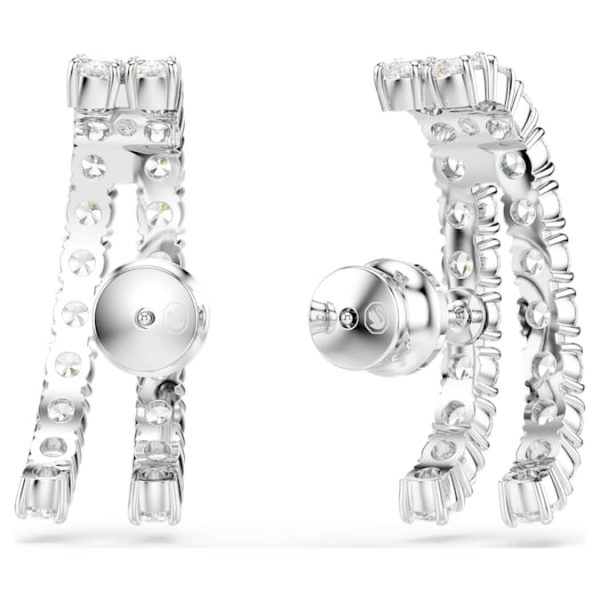 Matrix ear cuffs Round cut, White, Rhodium plated - Image 5