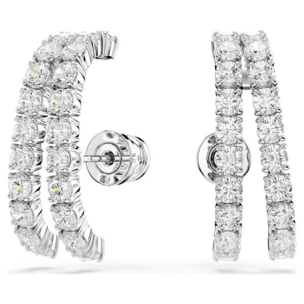 Matrix ear cuffs Round cut, White, Rhodium plated - Image 7
