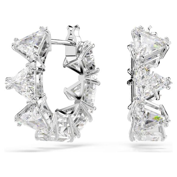 Matrix hoop earrings White, Rhodium plated - Image 2