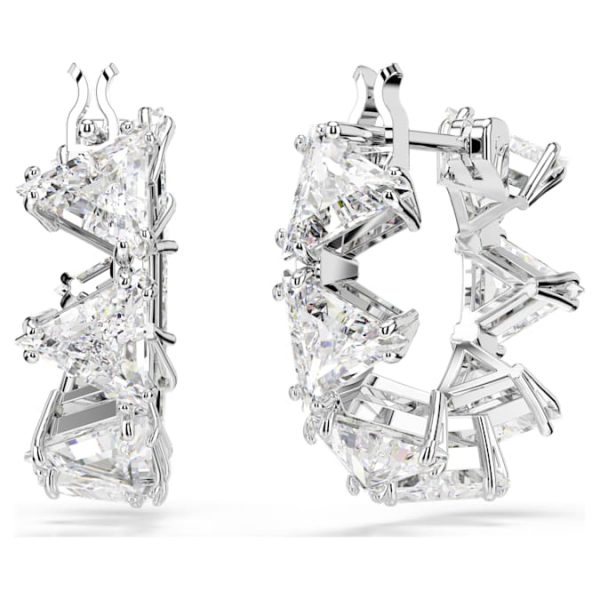 Matrix hoop earrings White, Rhodium plated - Image 5