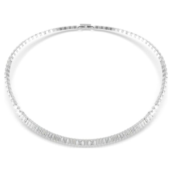 Matrix necklace Baguette cut, White, Rhodium plated - Image 2