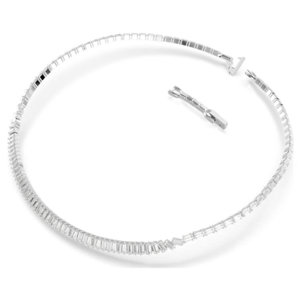 Matrix necklace Baguette cut, White, Rhodium plated - Image 3
