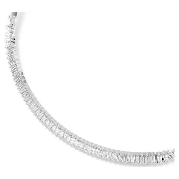 Matrix necklace Baguette cut, White, Rhodium plated - Image 5