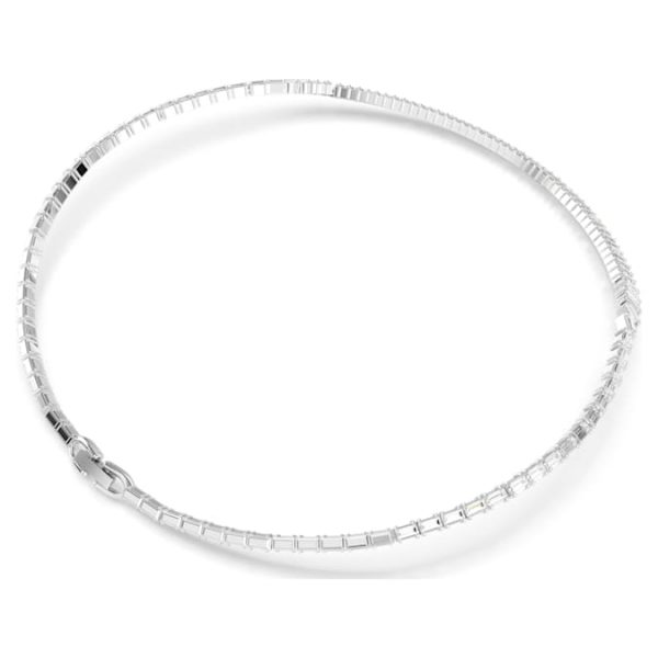 Matrix necklace Baguette cut, White, Rhodium plated - Image 6