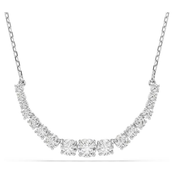 Matrix necklace Gradient of round cuts, White, Rhodium plated - Image 2