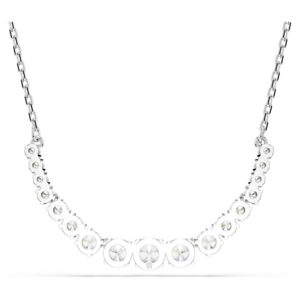 Matrix necklace Gradient of round cuts, White, Rhodium plated - Image 5