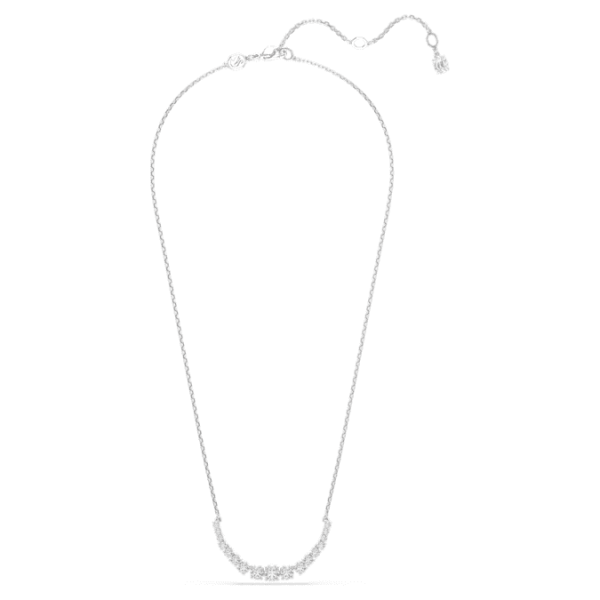 Matrix necklace Gradient of round cuts, White, Rhodium plated - Image 3