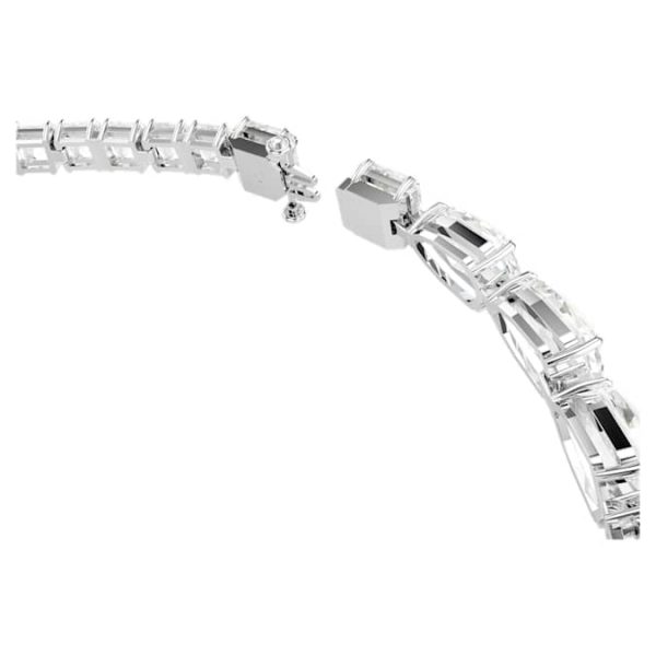 Matrix necklace Mixed cuts, White, Rhodium plated - Image 4