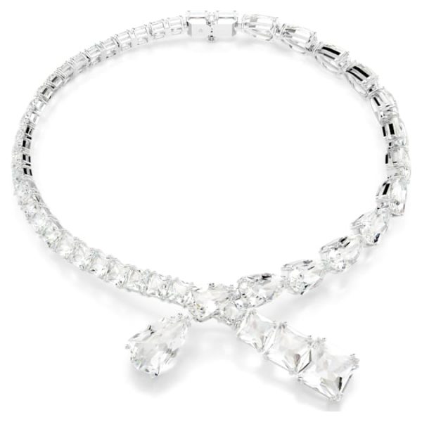 Matrix necklace Mixed cuts, White, Rhodium plated - Image 6