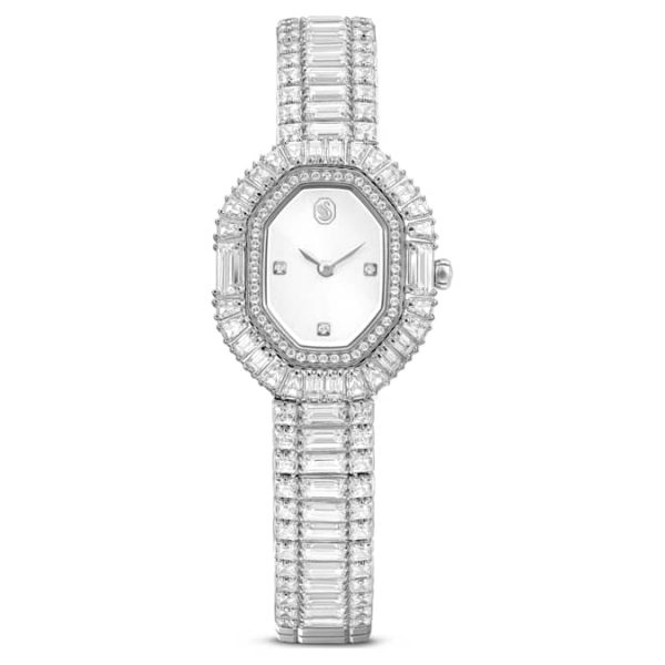 Matrix octagon watch Baguette cut, Metal bracelet, Silver tone, Stainless steel - Image 2
